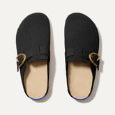 The Buckle Clog - Soft Black Bouclé