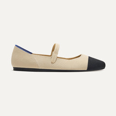 The Square Mary Jane - Cream Captoe
