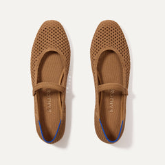 The Square Mary Jane - Pecan Mesh
