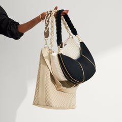 The Shoulder Strap - Cream and Cocoa Braid