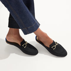 The Double Bit Loafer Mule - Black