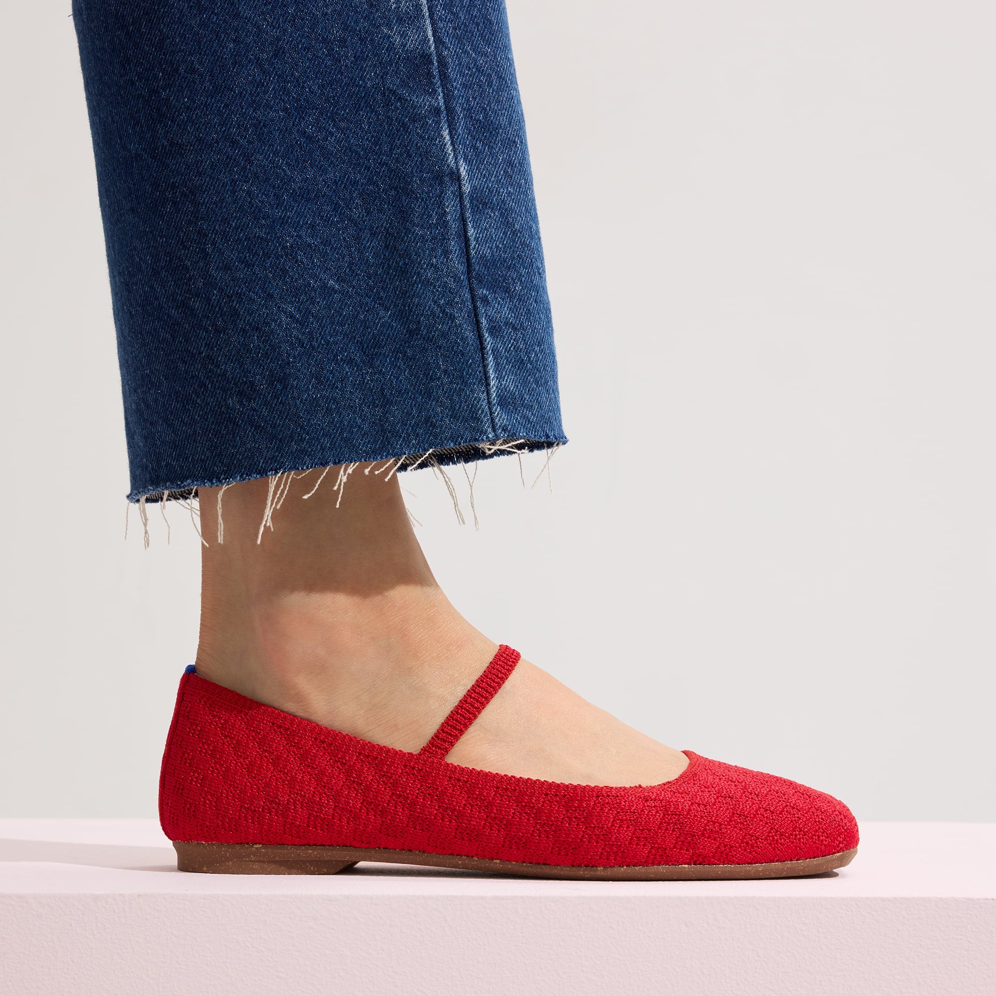 The Max Square Mary Jane - Red Crisp Basketweave