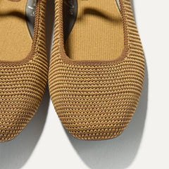 The Max Square Mary Jane - Wheat Raffia-Knit