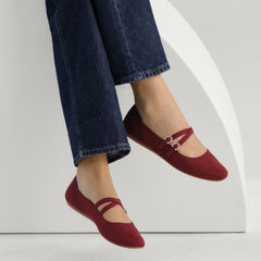 The Double Buckle Mary Jane - Cabernet