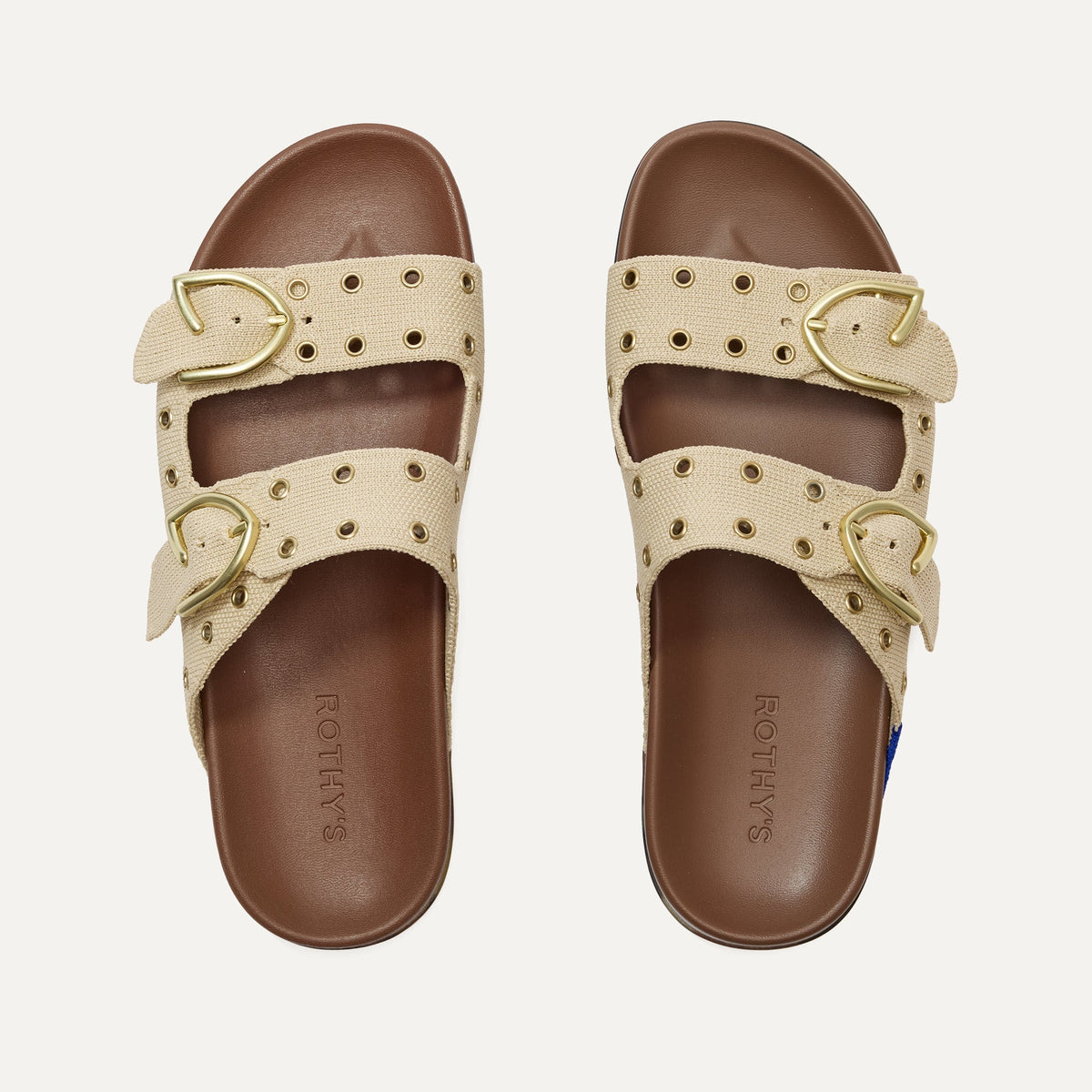The Buckle Slide - Eyelet Wheat