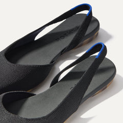 The Almond Slingback - Black