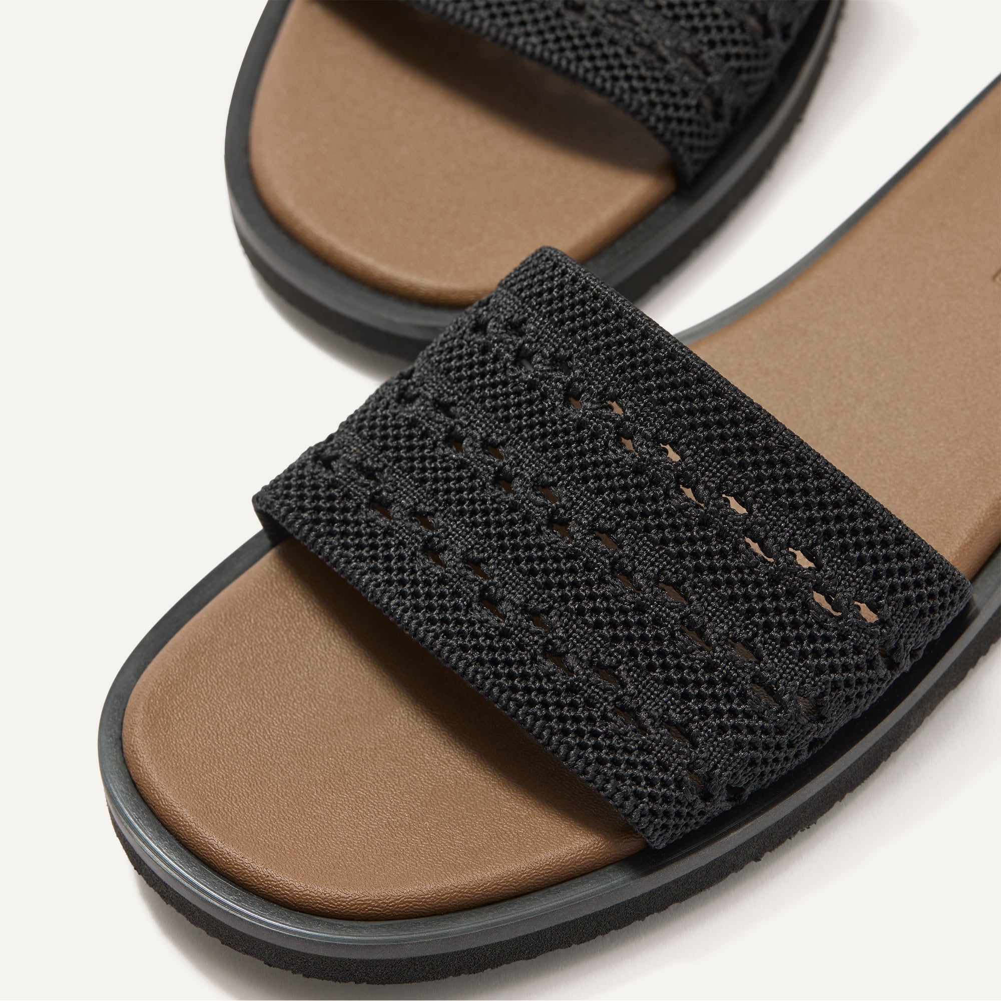 The Slide Sandal - Black Crochet