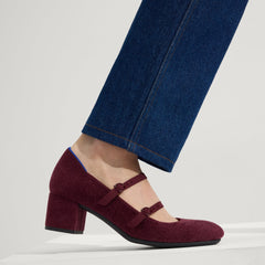 The ReVelvet™ Double Buckle Mary Jane Heel - ReVelvet™ Syrah
