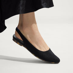 The Almond Slingback - Black